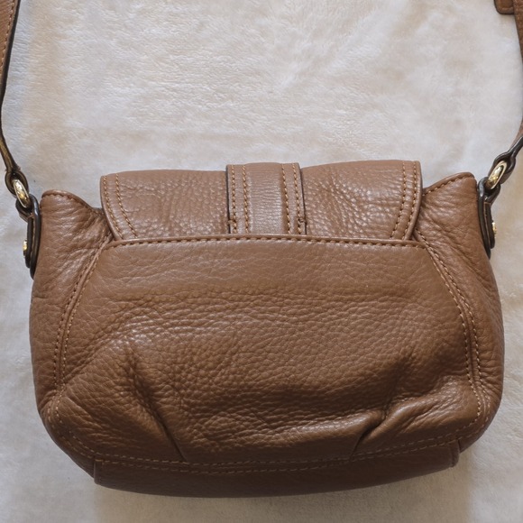 Michael Kors Tan Brown Leather Flap Buckle Crossbody Shoulder Bag Purse Boho - Picture 5 of 14